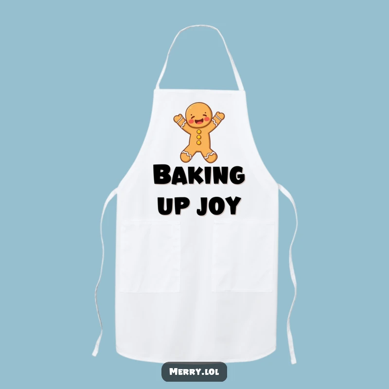 Funny Gingerbread Man Apron, Joyful Leap Chef, Perfect Kitchen & Funny Gift