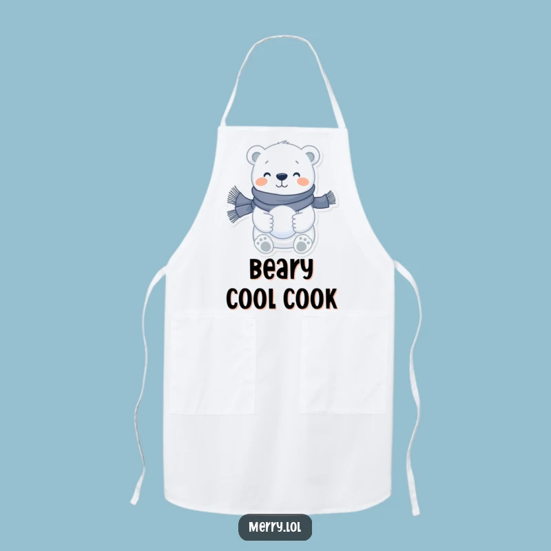 Funny Polar Bear Apron: Cook Up Winter Fun with This Happy Bear