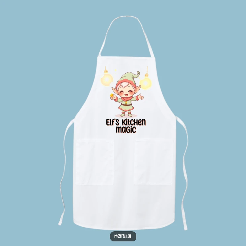 Funny Elf Apron - Giggling Juggler for Festive Kitchen Fun
