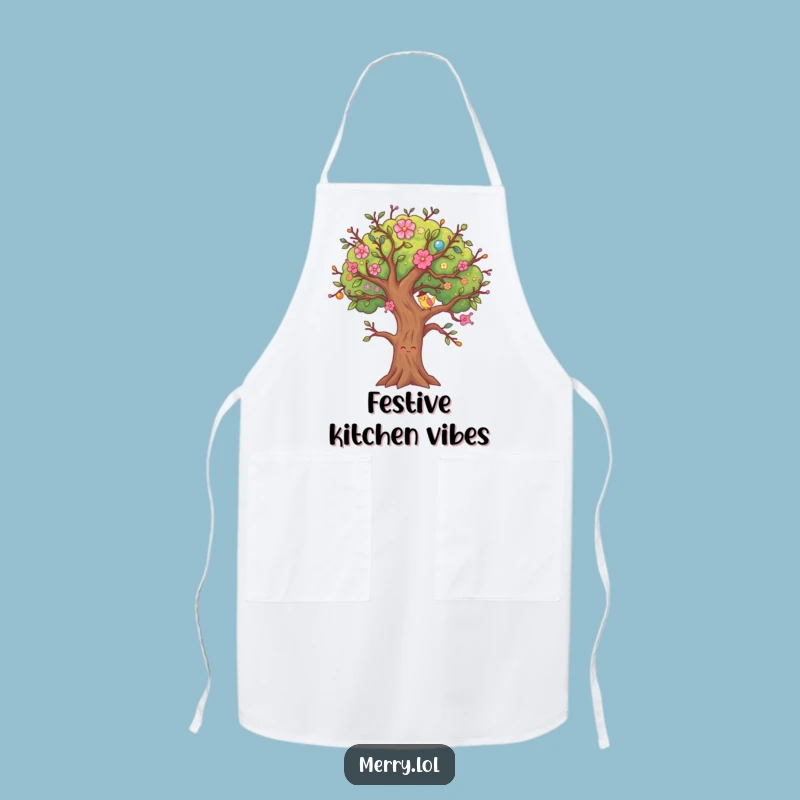 Funny Tree Wiggle Apron, Festive Chef Character, Kitchen & Funny Gift