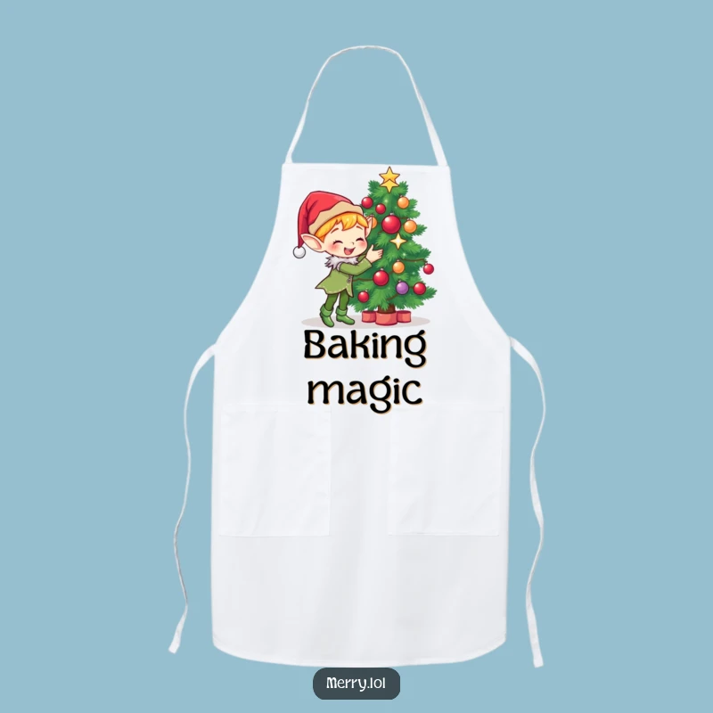 Funny Elf Apron: Cute Decorator Elf, Christmas Sparkle Chef, Gift