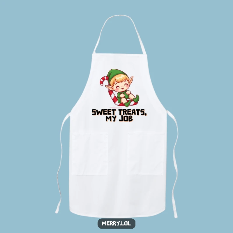 Funny Elf Sliding Apron - Kitchen's Hilarious Holiday Helper