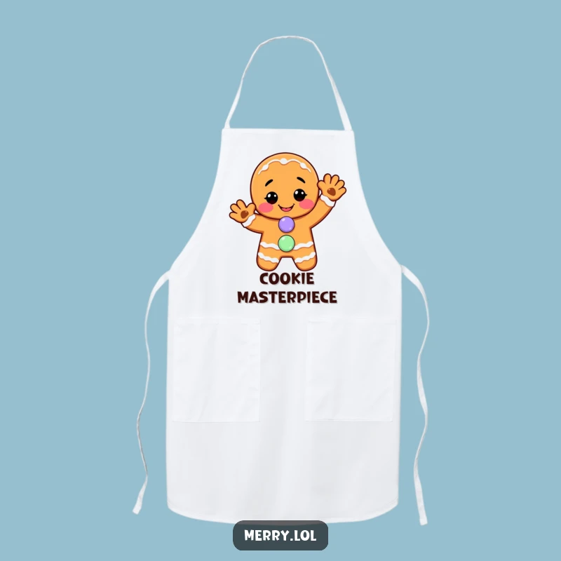 Funny Gingerbread Man Apron: Cheerful Wave, Baking Fun, Perfect Funny Gift!