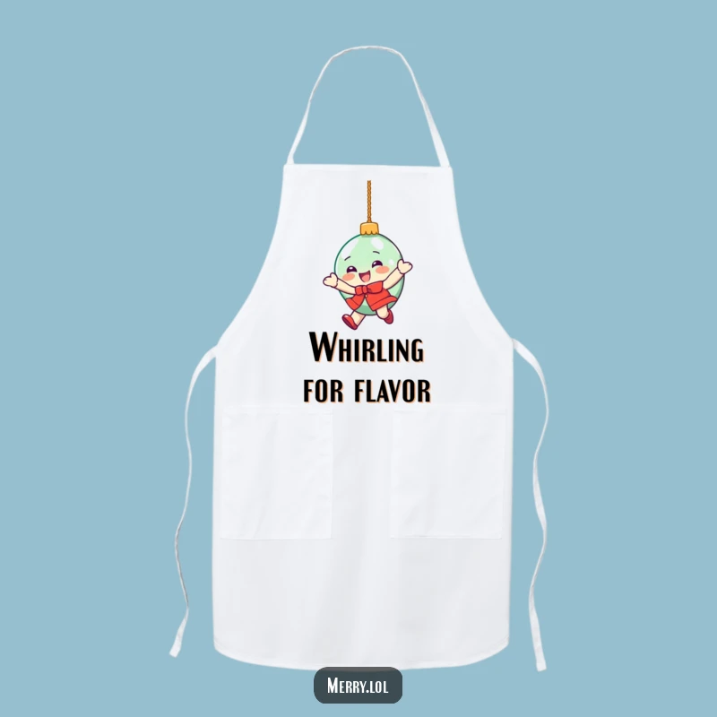 Funny Ornament Spin Apron: Hilarious Culinary Companion for Holiday Festivities