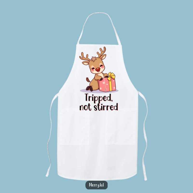 Funny Reindeer Cooking Apron: Sparkly Antlers, Holiday Kitchen Fun, Great Funny Gift!