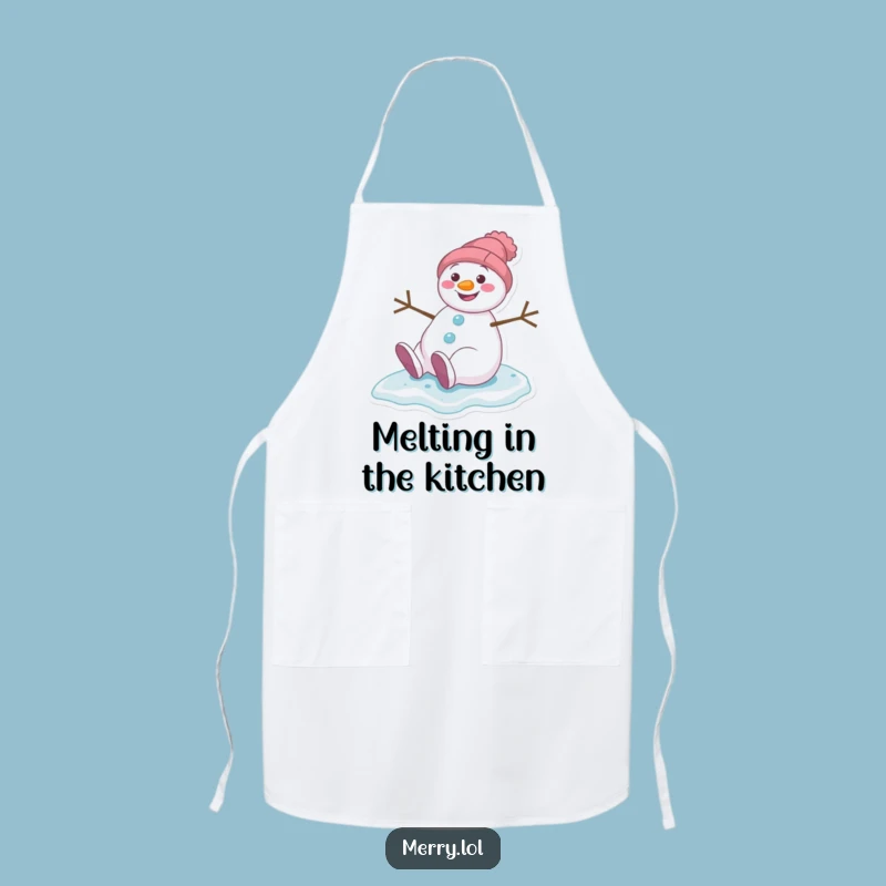 Funny Snowman Slipping Apron - Kitchen's Hilarious Winter Friend
