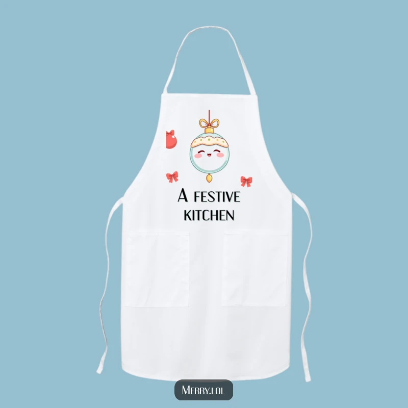Funny Winking Ornament Apron: Festive Kitchen Fun for Holiday Cooks Gift