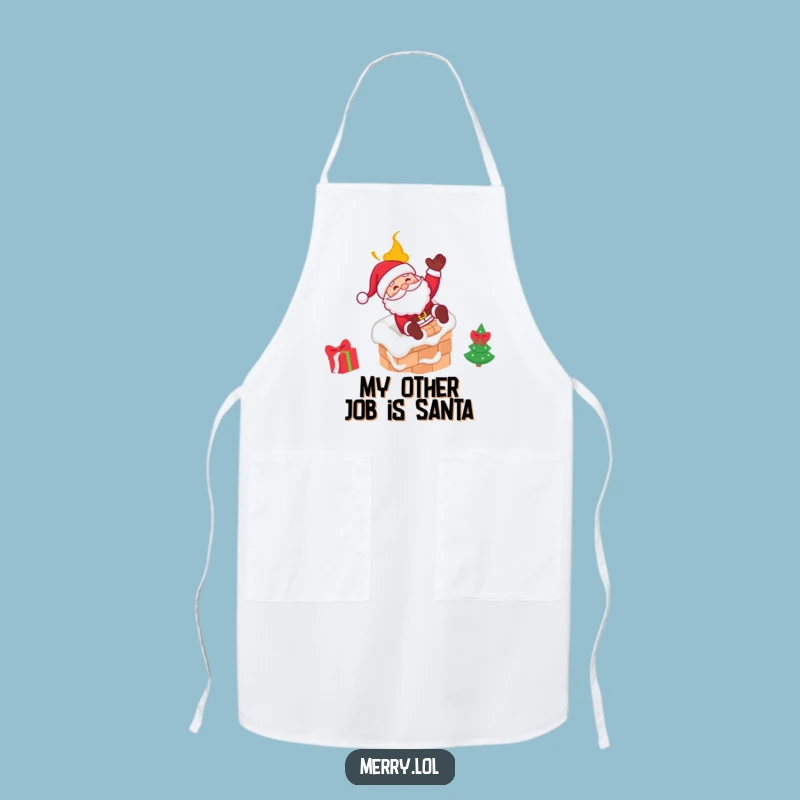 Funny Santa Chimney Slide Apron: Cook Up Holiday Fun