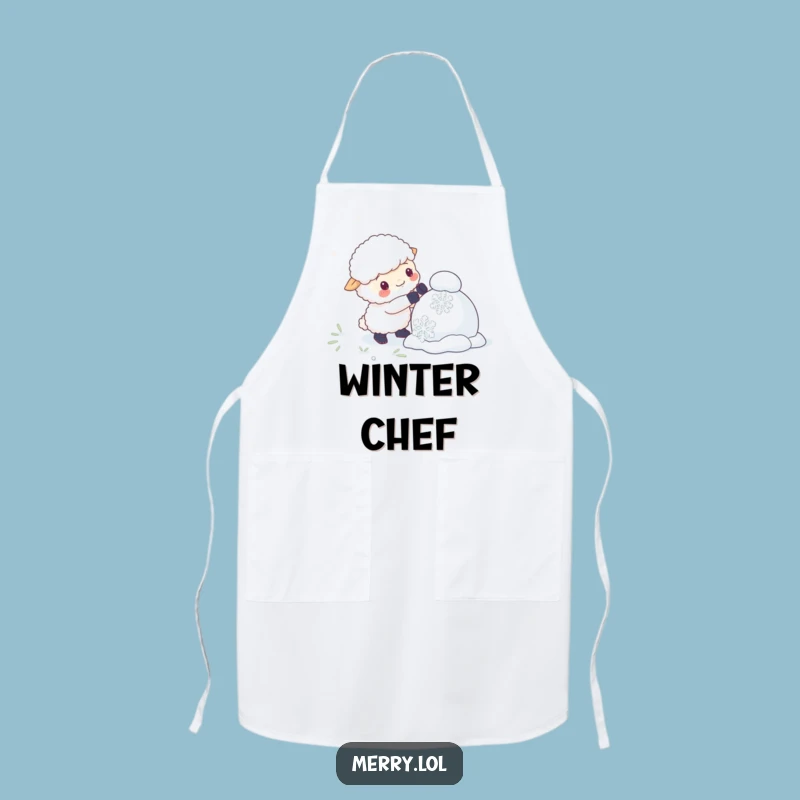 Funny Sheep Snowman Apron: Giant Snowflake Baking & Crafting Bib