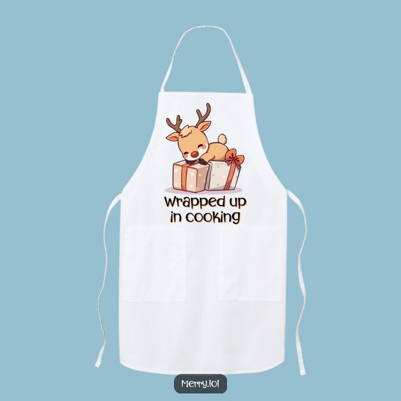 Funny Tripping Reindeer Apron - Kitchen's Hilarious Holiday Helper