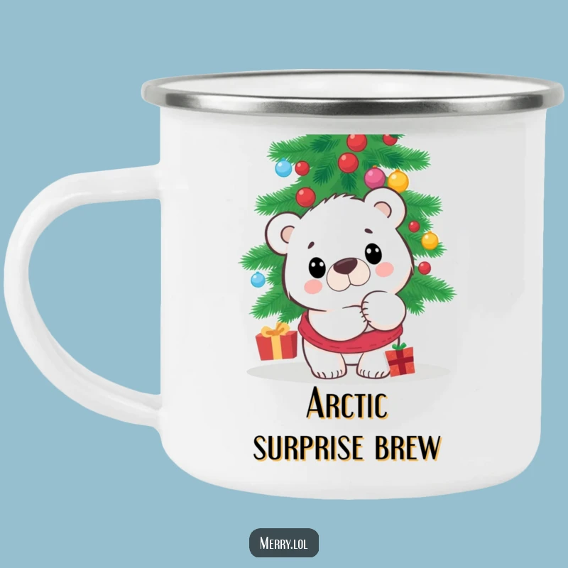Funny Polar Bear Camping Mug - Durable Surprised Peek for Holiday Adventures