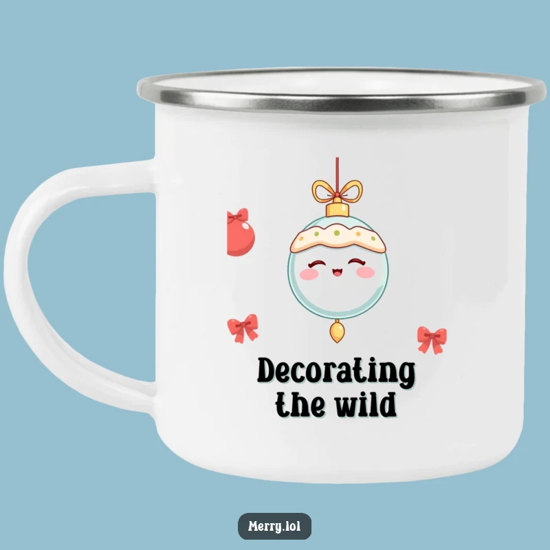 Funny Winking Ornament Camping Mug: Festive Sips for Outdoor Adventures Gift