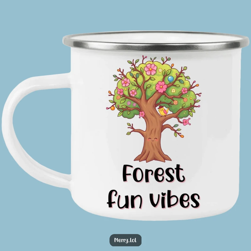 Funny Tree Wiggle Camping Mug, Festive Outdoor Character, Adventure Funny Gift