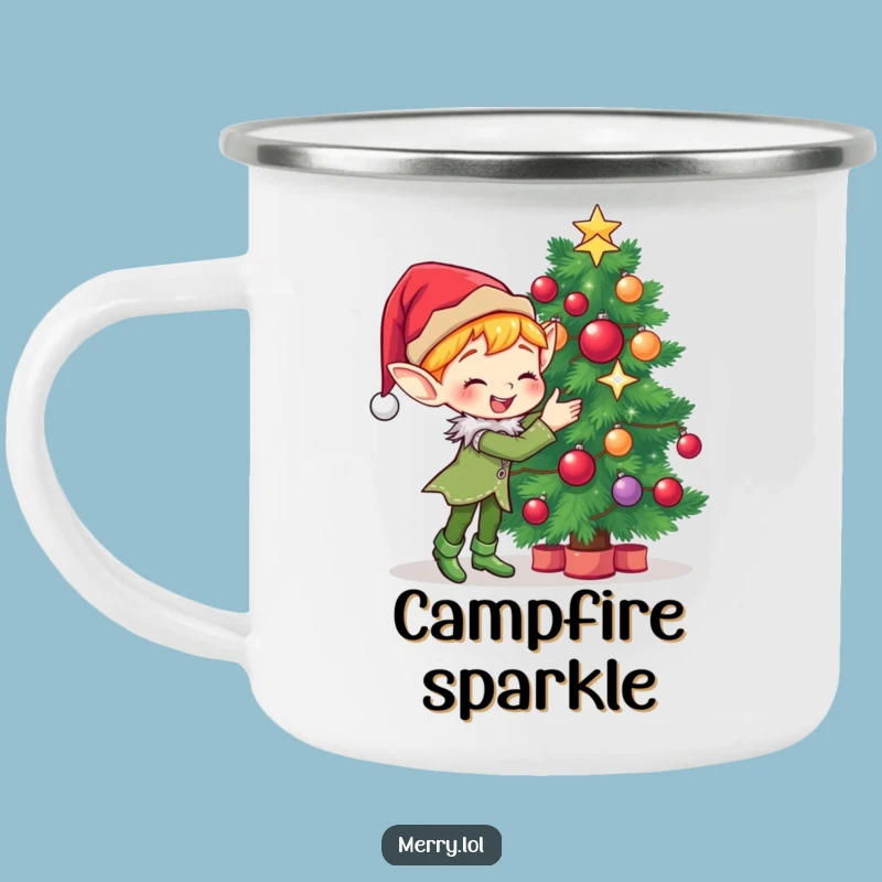 Funny Elf Camp Mug: Cute Decorator Elf, Holiday Sparkle, Gift