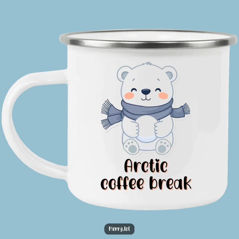 Funny Polar Bear Camping Mug: Enjoy Hot Drinks in Winter
