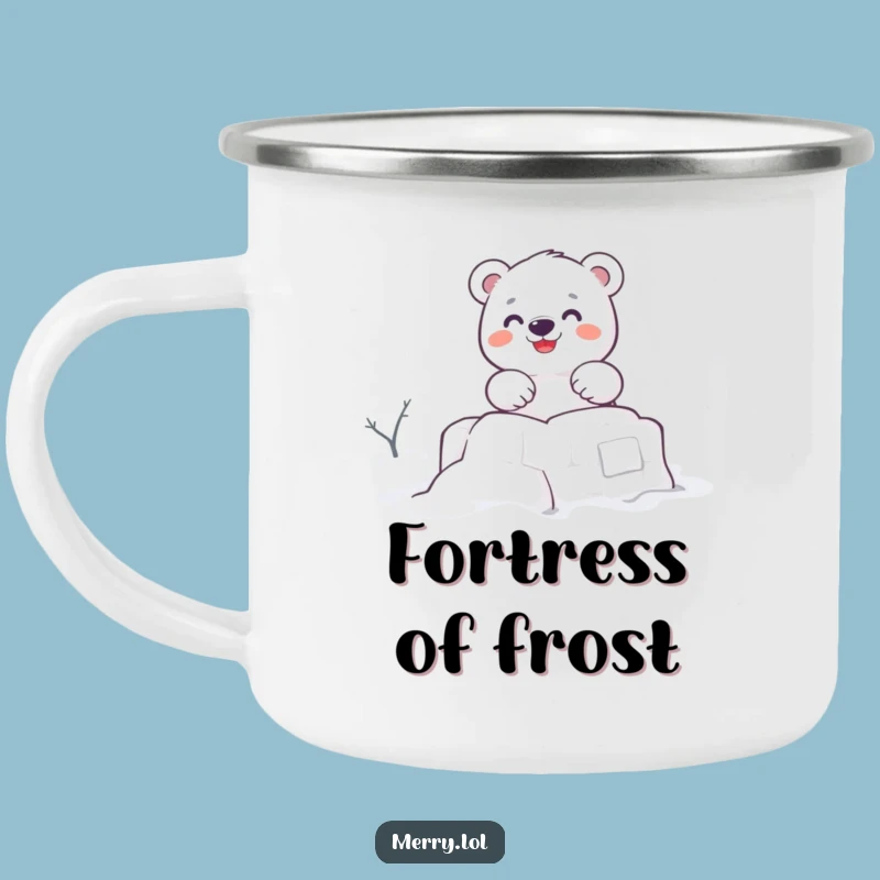 Funny Polar Bear Snow Fort Camping Mug: Warm Sips in the Cold!
