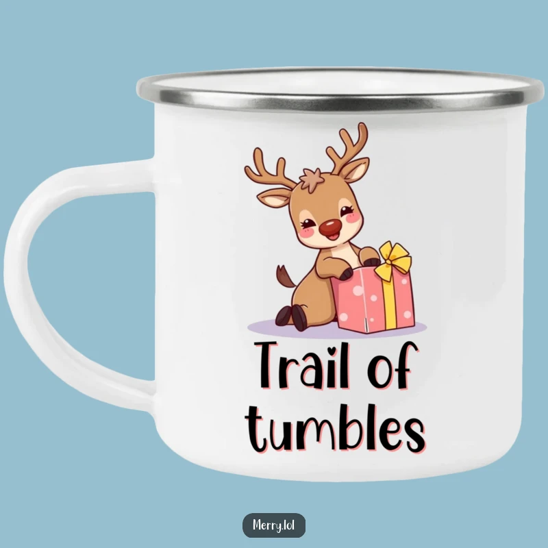 Funny Reindeer Camping Mug: Sparkly Antlers, Outdoor Laughs, Perfect Funny Gift for Campers!