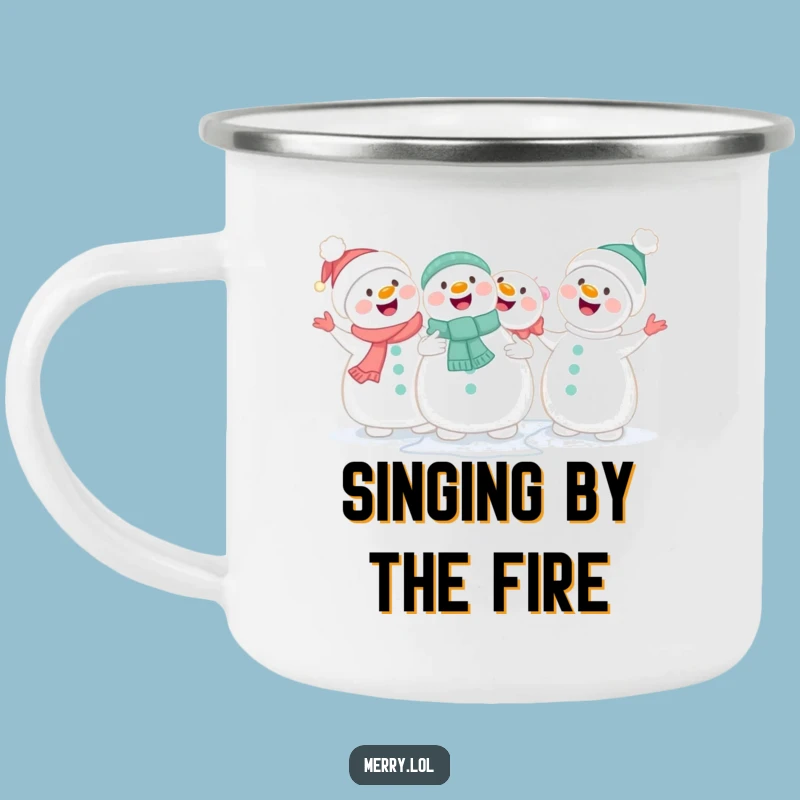 Funny Snowman Singing Camping Mug: Winter Tunes for Outdoor Adventures Gift