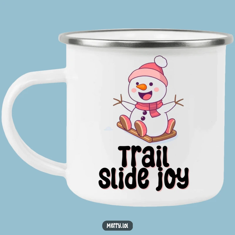 Funny Snowman Camping Mug - Durable Smiling Character for Outdoor Winter Fun