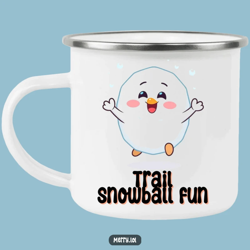 Funny Cheerful Snowball Camping Mug: Your Winter Adventure Companion