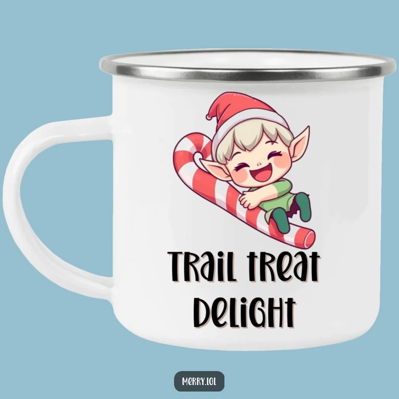 Funny Elf Candy Cane Camping Mug: Sweet Outdoor Cheer, A Hilarious Funny Gift for Campers