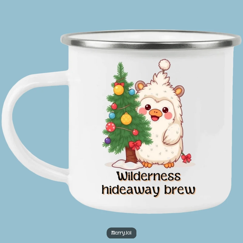 Funny Yeti Christmas Camping Mug: Rugged Hide-and-Seek for Outdoor Cheer