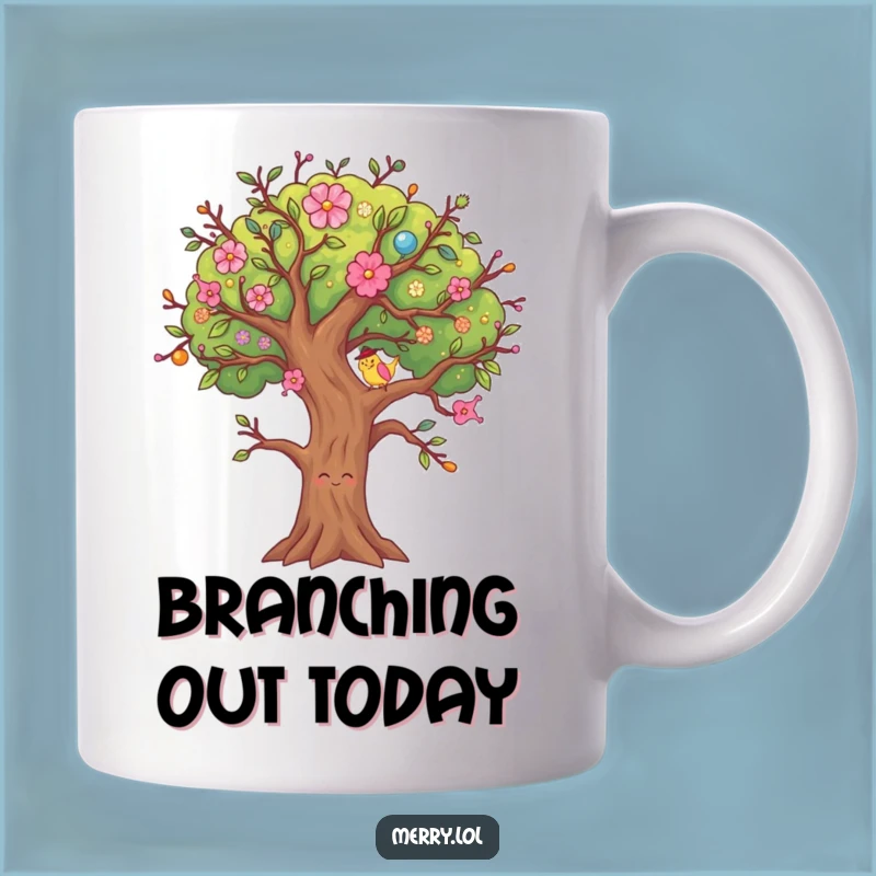 Funny Tree Wiggle Mug, Festive Character Design, Hilarious Holiday Gift