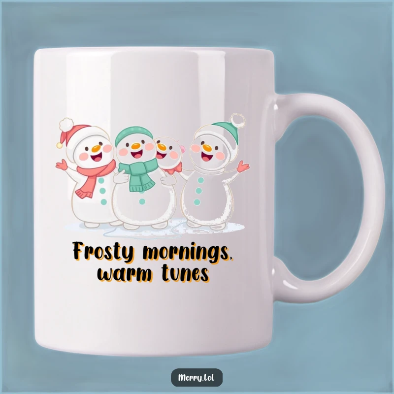 Funny Snowman Singing Mug: Joyful Winter Harmony Gift for Friends
