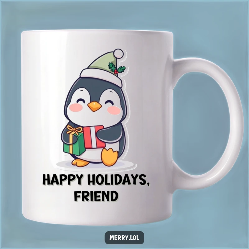 Funny Penguin Gift Mug: Festive Joyful Design, Perfect Funny Gift for Holiday Lovers