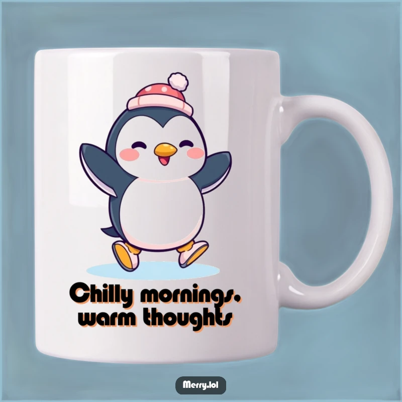 Funny Penguin Ice Skating Mug: A Hilarious Gift for Winter Fun Lovers