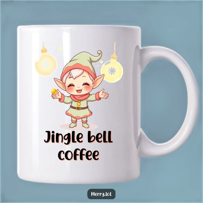 Funny Elf Mug - Giggling Juggler Character for Holiday Cheer Drinkware
