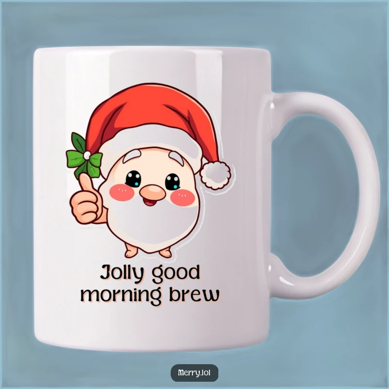 Funny Santa Hat Mug: Hilarious Holiday Cheer and Thumbs Up Approval
