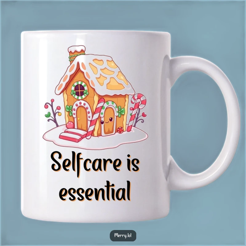 Funny Gingerbread House Mug: Cheeky Candy Cane Chimney Snack Gift