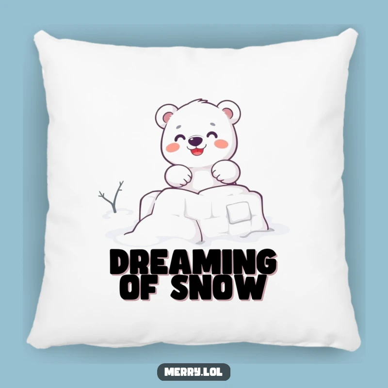 Cozy Funny Polar Bear Snow Fort Pillow: Huggable Winter Fun!