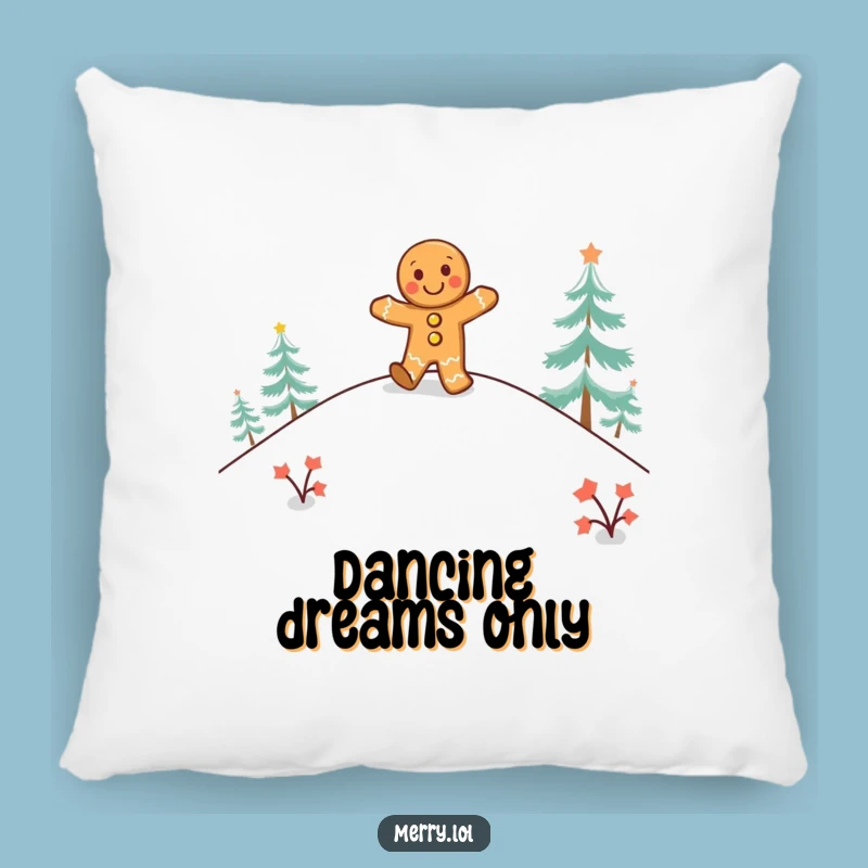 Funny Gingerbread Jig Pillow: Cozy Holiday Comfort Guaranteed