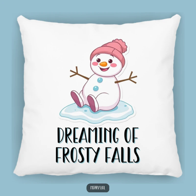 Funny Snowman Slipping Pillow - Cozy & Hilarious Winter Comfort