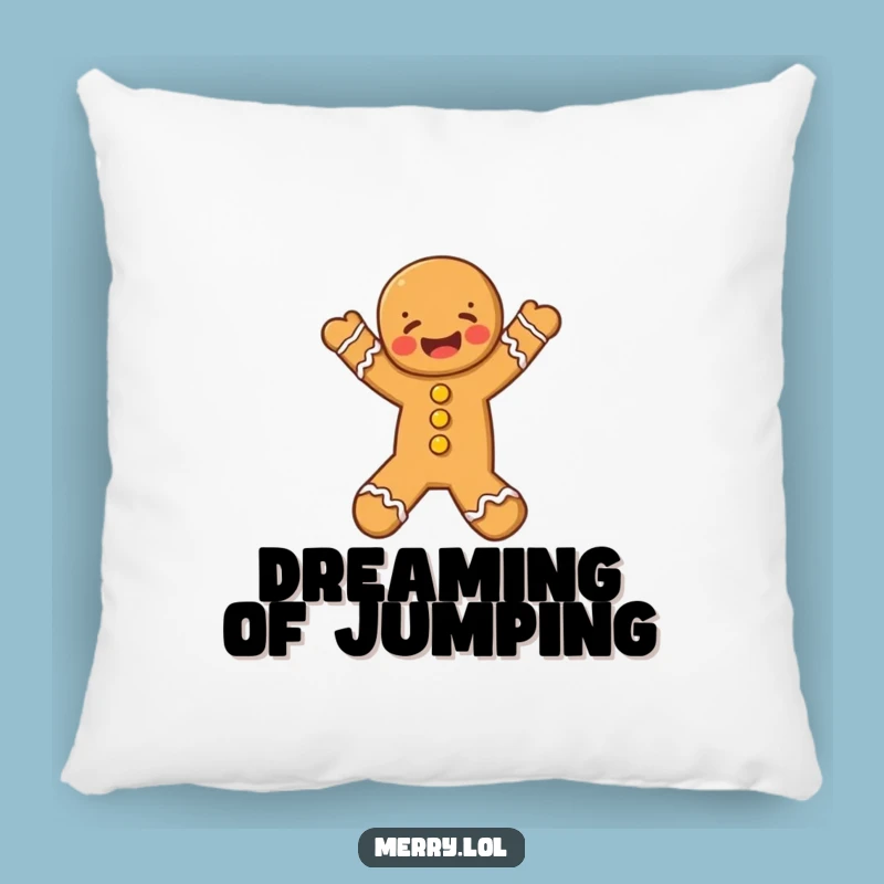 Funny Gingerbread Man Pillow, Cozy Leap Character Cushion, Comfy Gift