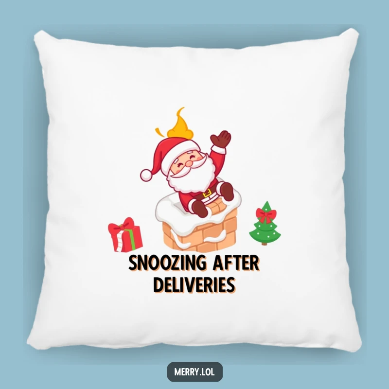 Funny Santa Chimney Slide Pillow: Comfy Holiday Decor Accent