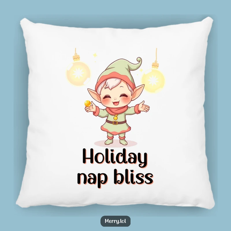 Funny Elf Pillow - Cozy Giggling Juggler Cushion for Holiday Decor