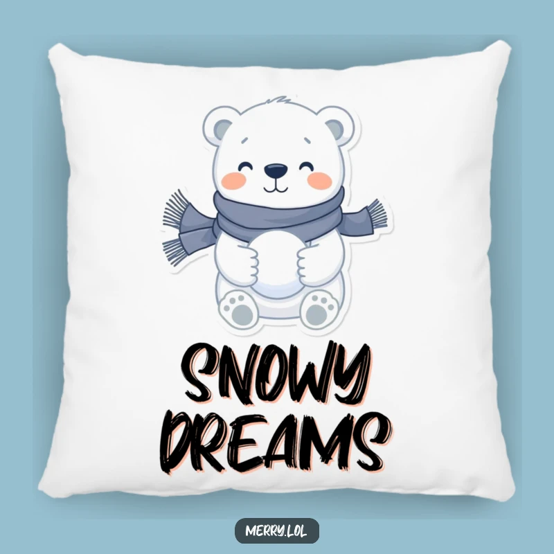 Cozy Funny Polar Bear Pillow: Cuddle Up with Winter Cheer