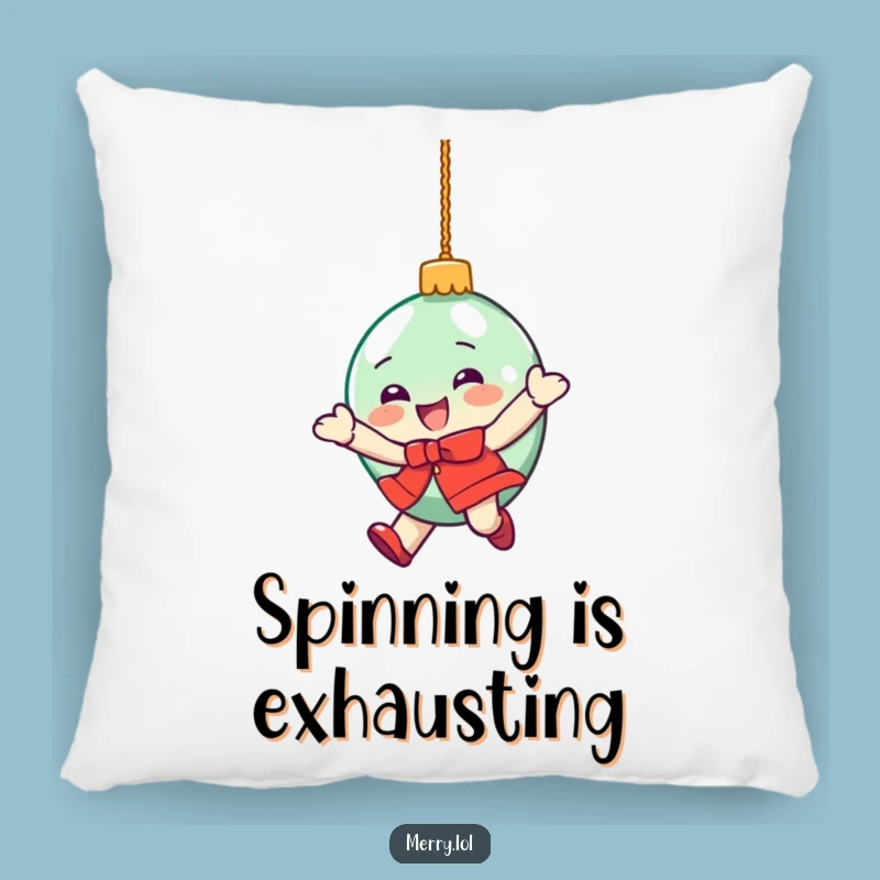 Funny Ornament Spin Pillow: Cozy Holiday Cheer for Festive Lounging