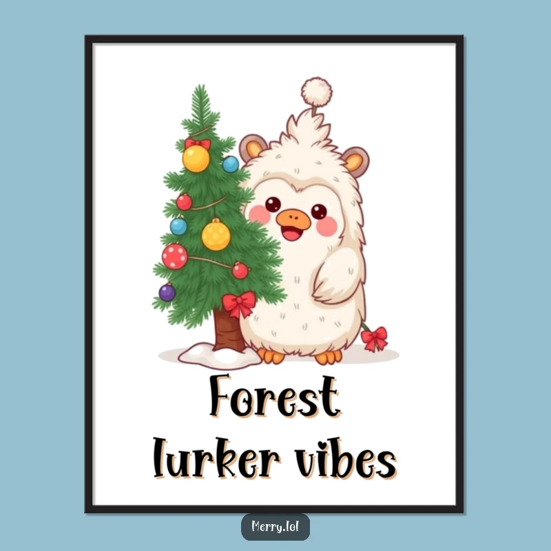 Funny Yeti Christmas Digital Art: Hilarious Holiday Decor for Instant Wonder