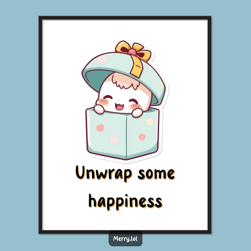 Funny Happy Present Digital Print: Instant Celebration Art for Your Walls