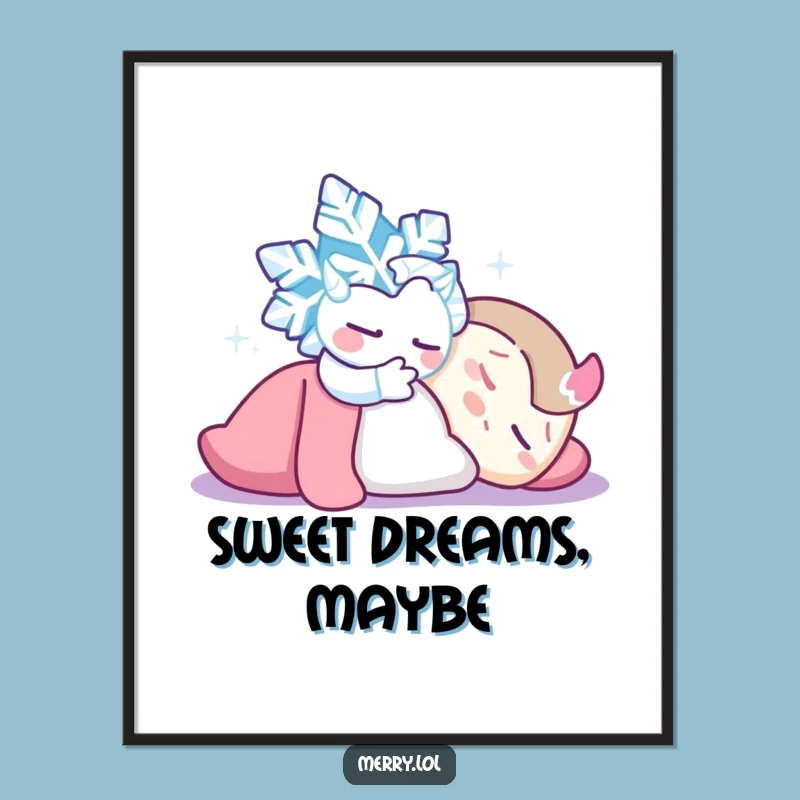 Funny Snowflake Tickle Digital Print: Instant Winter Whimsy for Your Walls