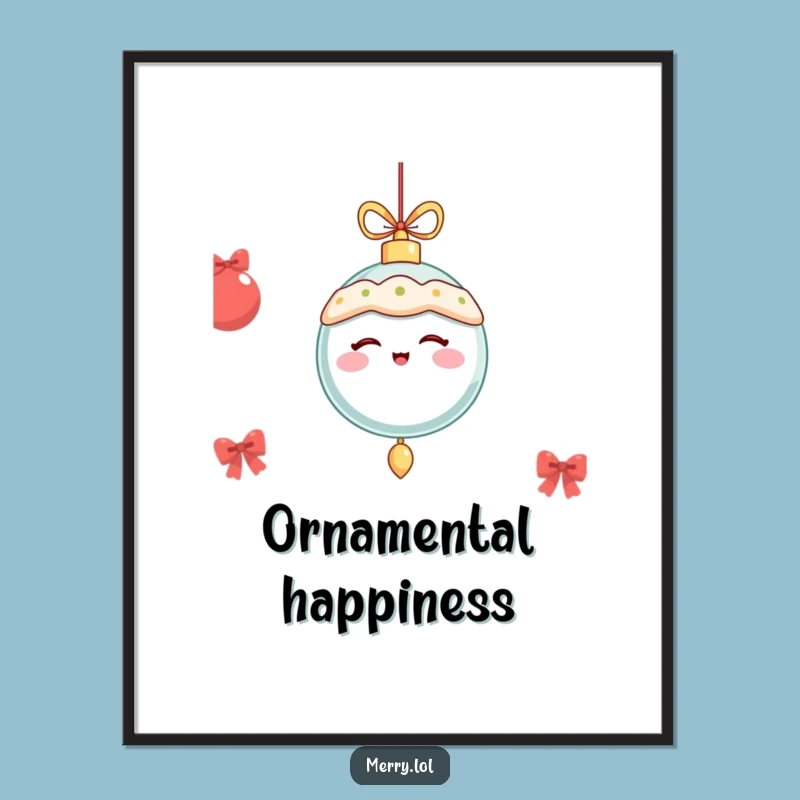 Funny Winking Ornament Digital Print: Instant Festive Decor Gift