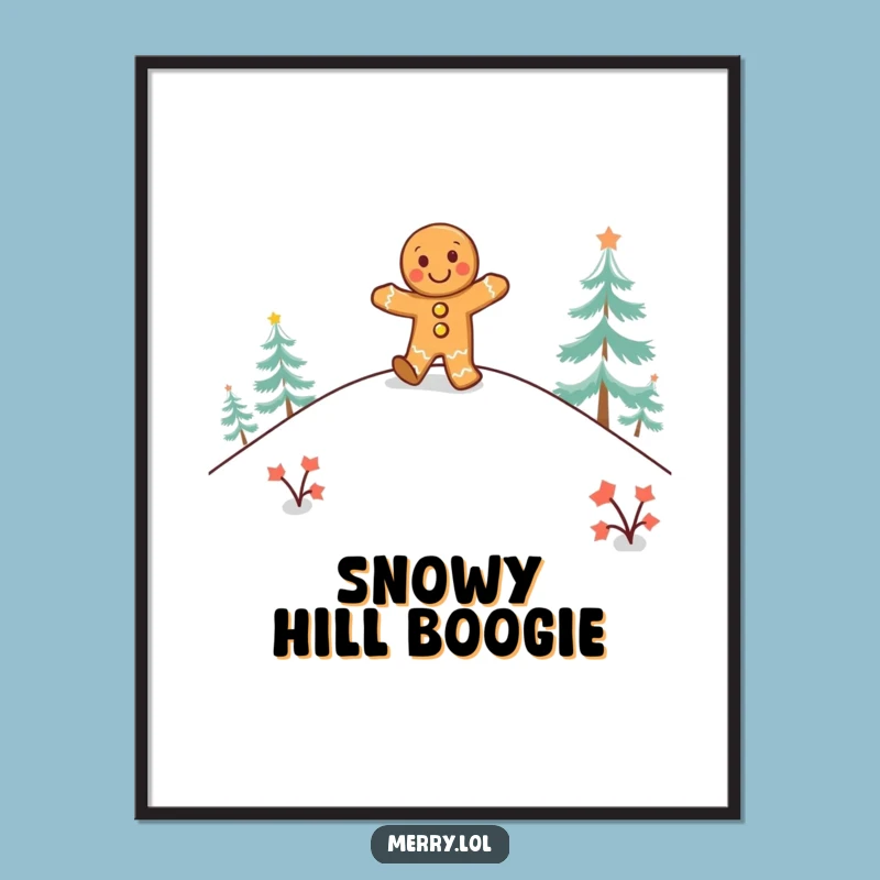 Funny Gingerbread Jig Digital Print: Instant Holiday Cheer Download