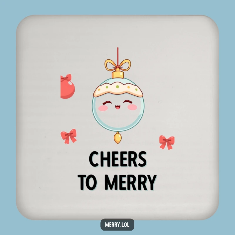 Funny Winking Ornament Coasters: Festive Protection for Your Surfaces Gift