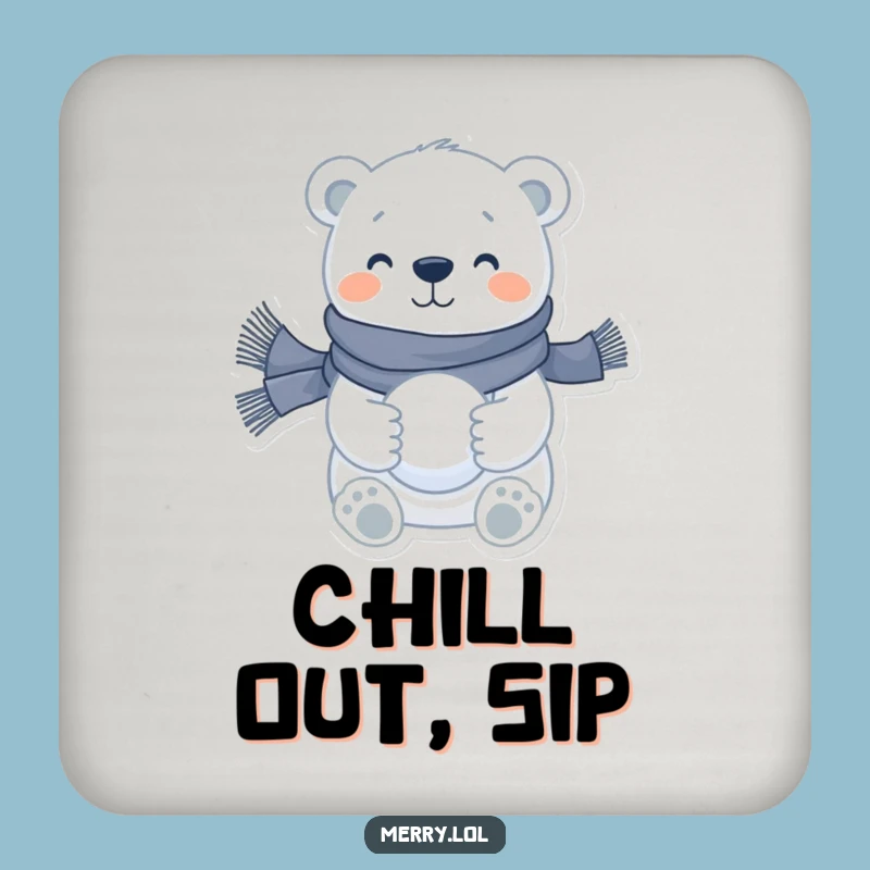 Funny Polar Bear Coaster Set: Protect Surfaces with Arctic Charm