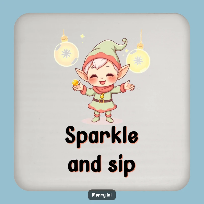 Funny Elf Coaster Set - Protect Surfaces with Giggling Juggler Charm