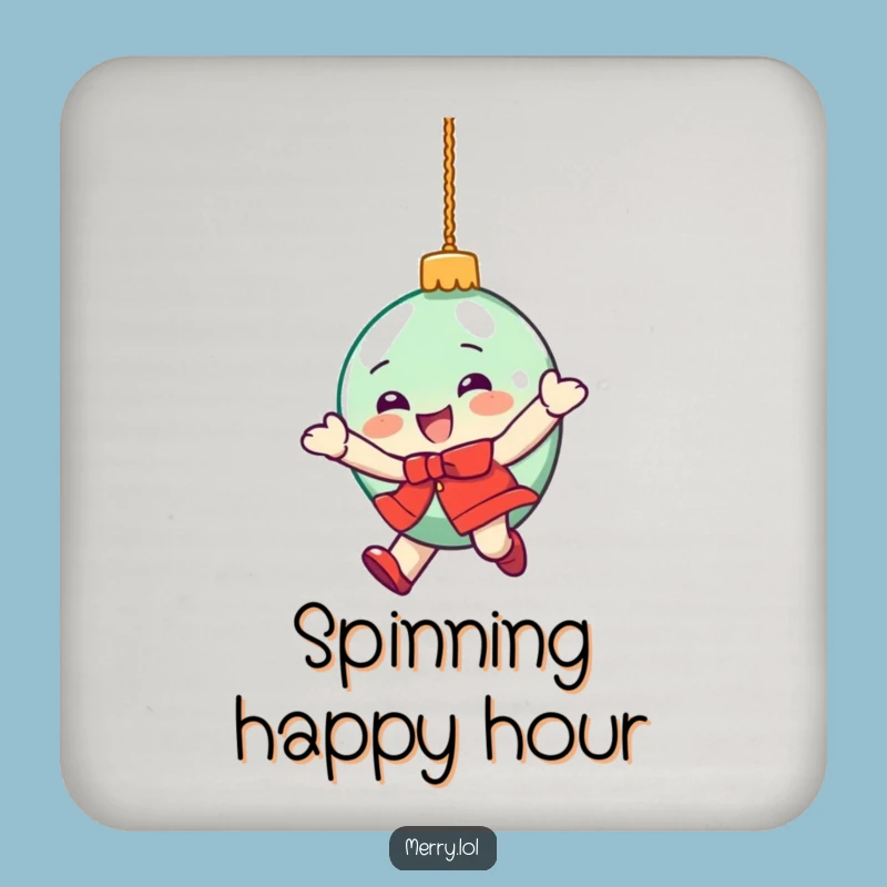 Funny Ornament Spin Coaster: Hilarious Holiday Protection for Your Drinks